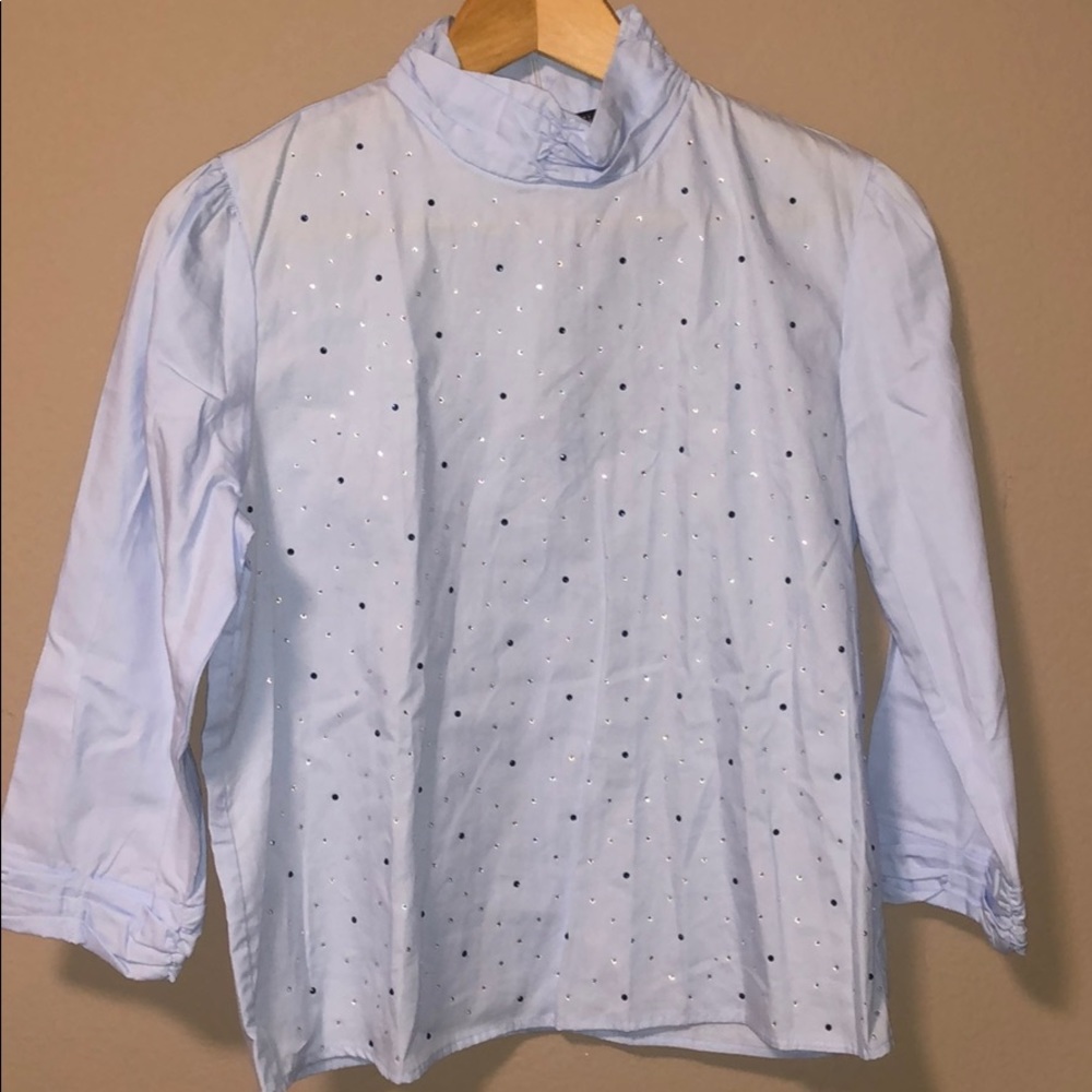 Zara embellished long sleeve blouse